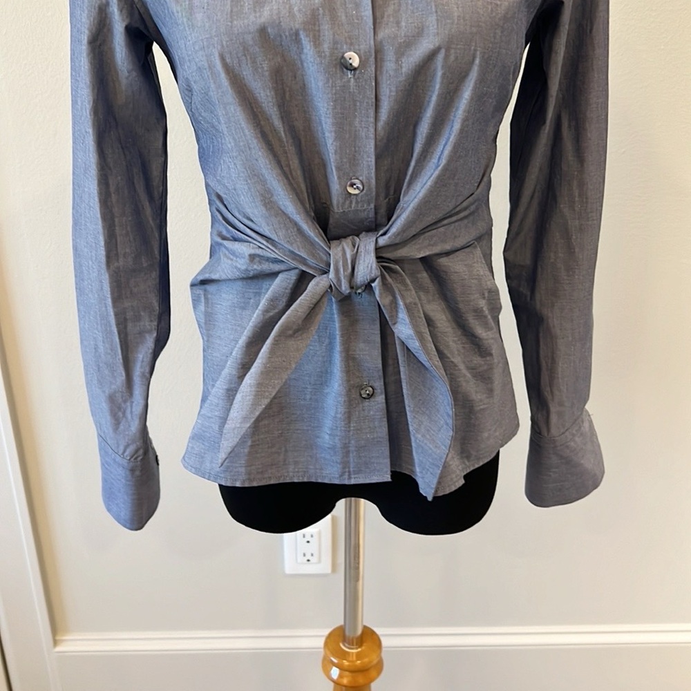 Grammar NYC Conjunction Tie Front Blouse - Picture 6 of 11
